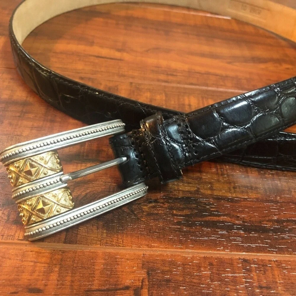 WCM NEW YORK BLACK CALFSKIN LEATHER BELT